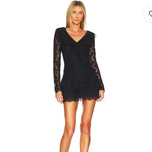 Love shack fancy Athala Mini Dress black